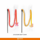 Zigly colorful cat teaser wands with pink butterfly and yellow duck toys on white background