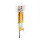 Zigly yellow interactive cat teaser wand with black handle and feather toy