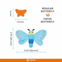 Fofos Jumbo Butterfly Dog Toy Blue