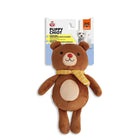 Zigly Fofos puppy teething relief plush bear dog toy with yellow scarf