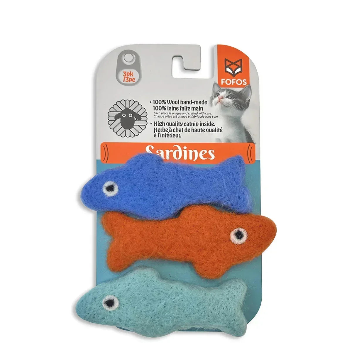 Fofos Sardine Fish Filled with Catnip - Pack of 3 | Zigly