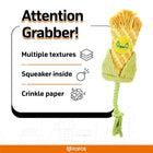 zigly dog toy corn with multiple textures, squeaker, and crinkle paper by FOFOS
