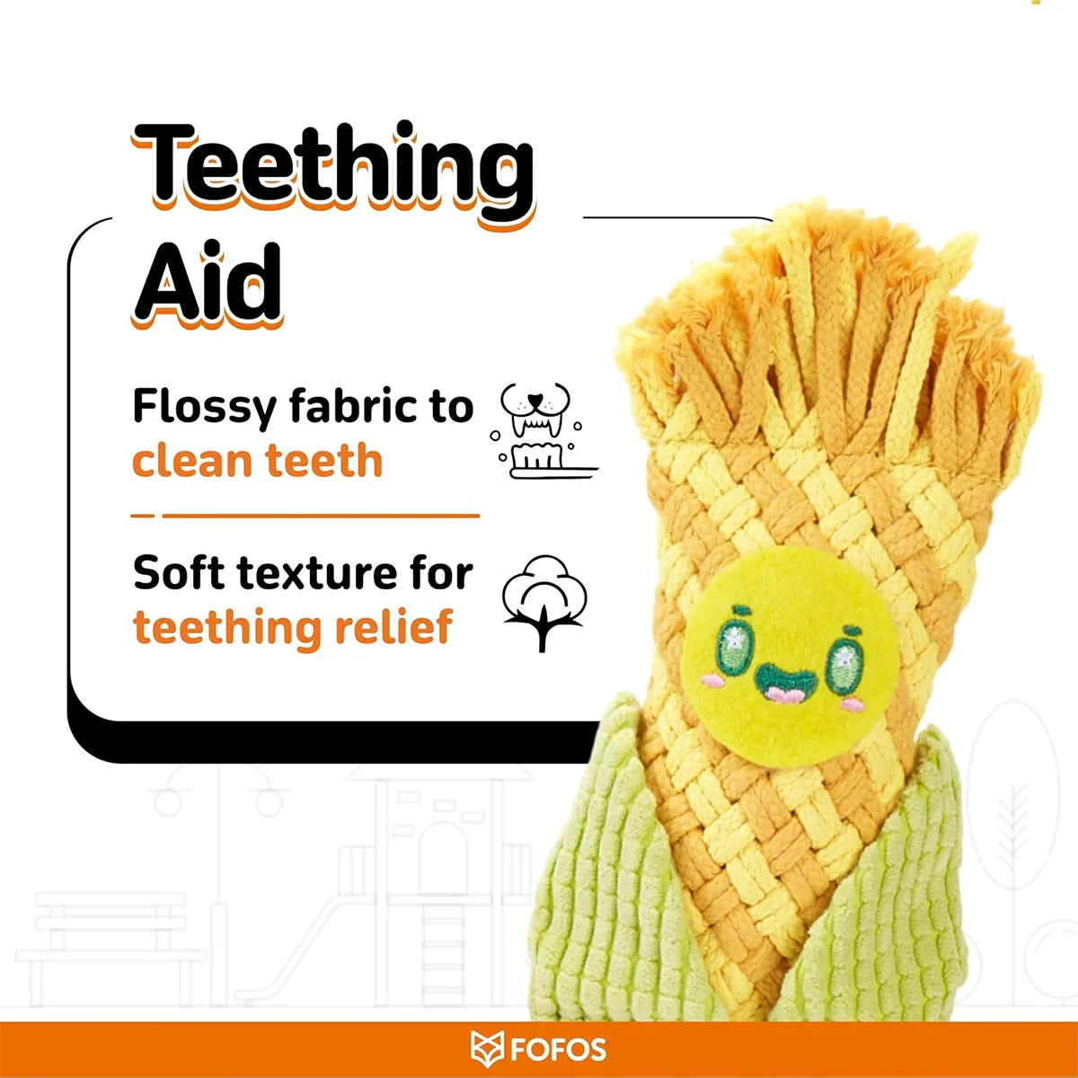 FOFOS Puppy Dental Toy Corn