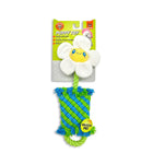 Zigly puppy toy with smiling flower and blue-green braided rope for teething and chewing