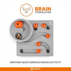 Zigly FOFOS gray and orange brain stimulator puzzle toy for dogs with treat dispenser