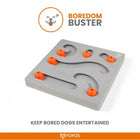 Zigly interactive dog boredom buster puzzle toy with orange pieces on gray base by FOFOS