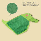 Zigly green crocodile-shaped ultra soft fleece fabric blanket with scale texture detail