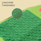 Zigly machine washable green textured fabric with scallop pattern close-up detail