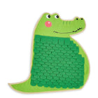 Zigly green crocodile shaped soft textured kids mat with scale pattern and smiling face