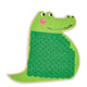 Zigly green crocodile shaped soft textured kids mat with scale pattern and smiling face