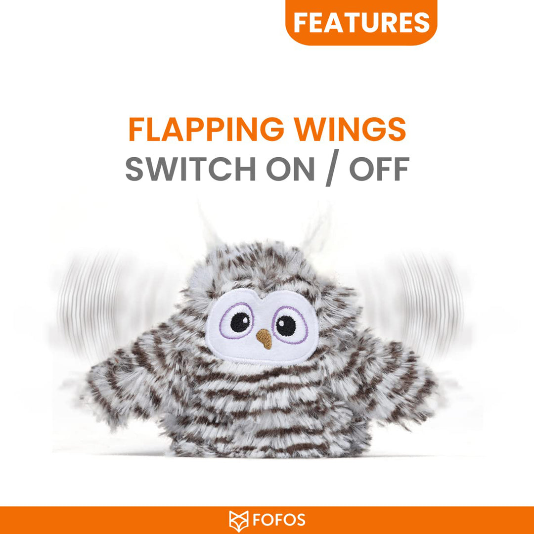 Fofos Flapping Owl Chirping Interactive Cat Toy