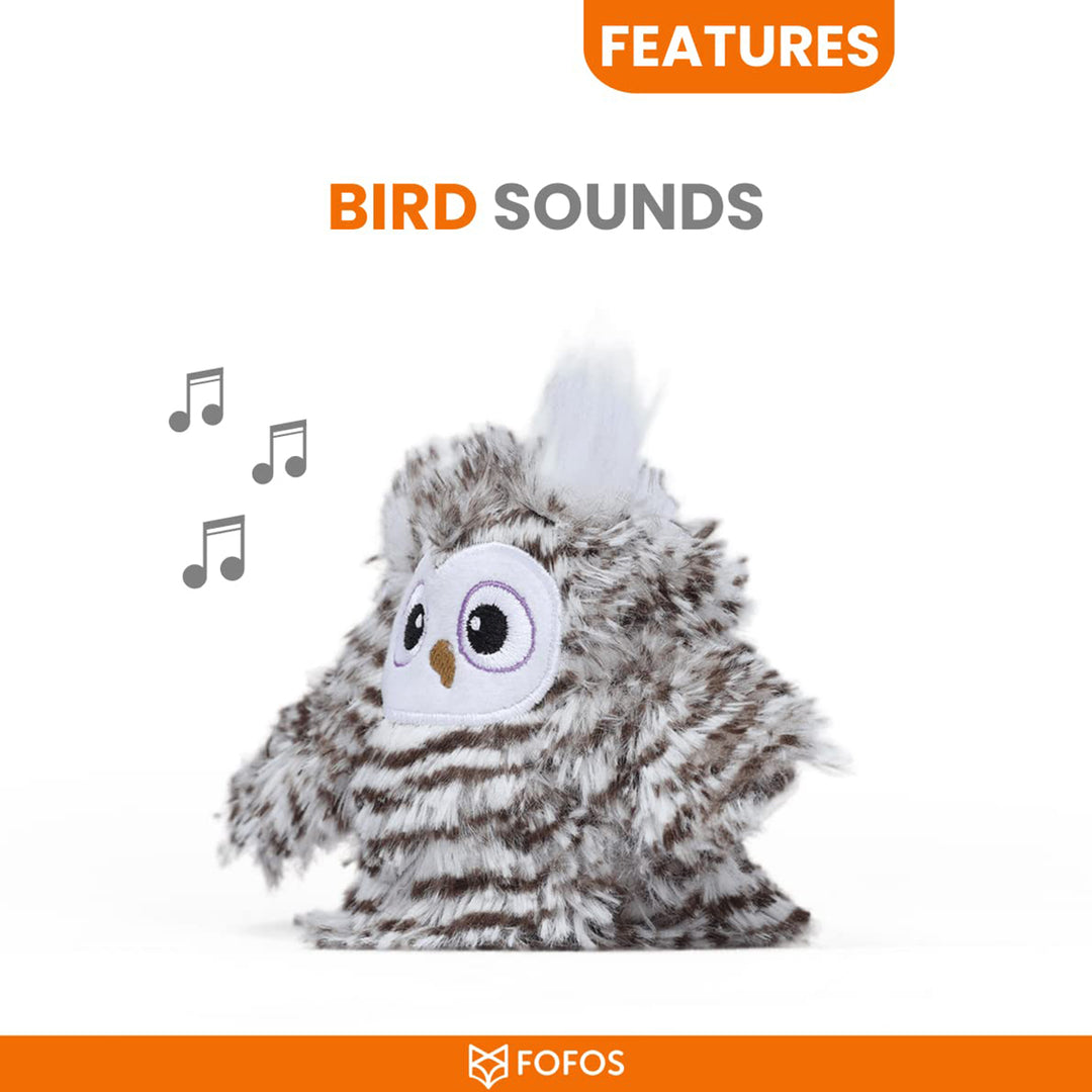Fofos Flapping Owl Chirping Interactive Cat Toy
