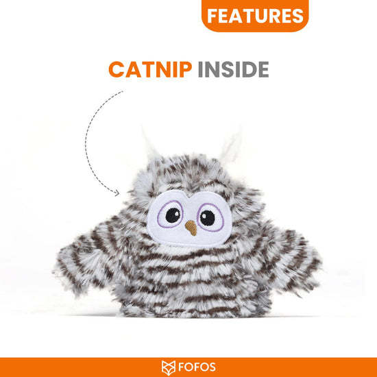 Fofos Flapping Owl Chirping Interactive Cat Toy