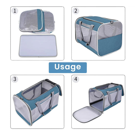 FOFOS Standard Pet Carrier - Grey/Blue