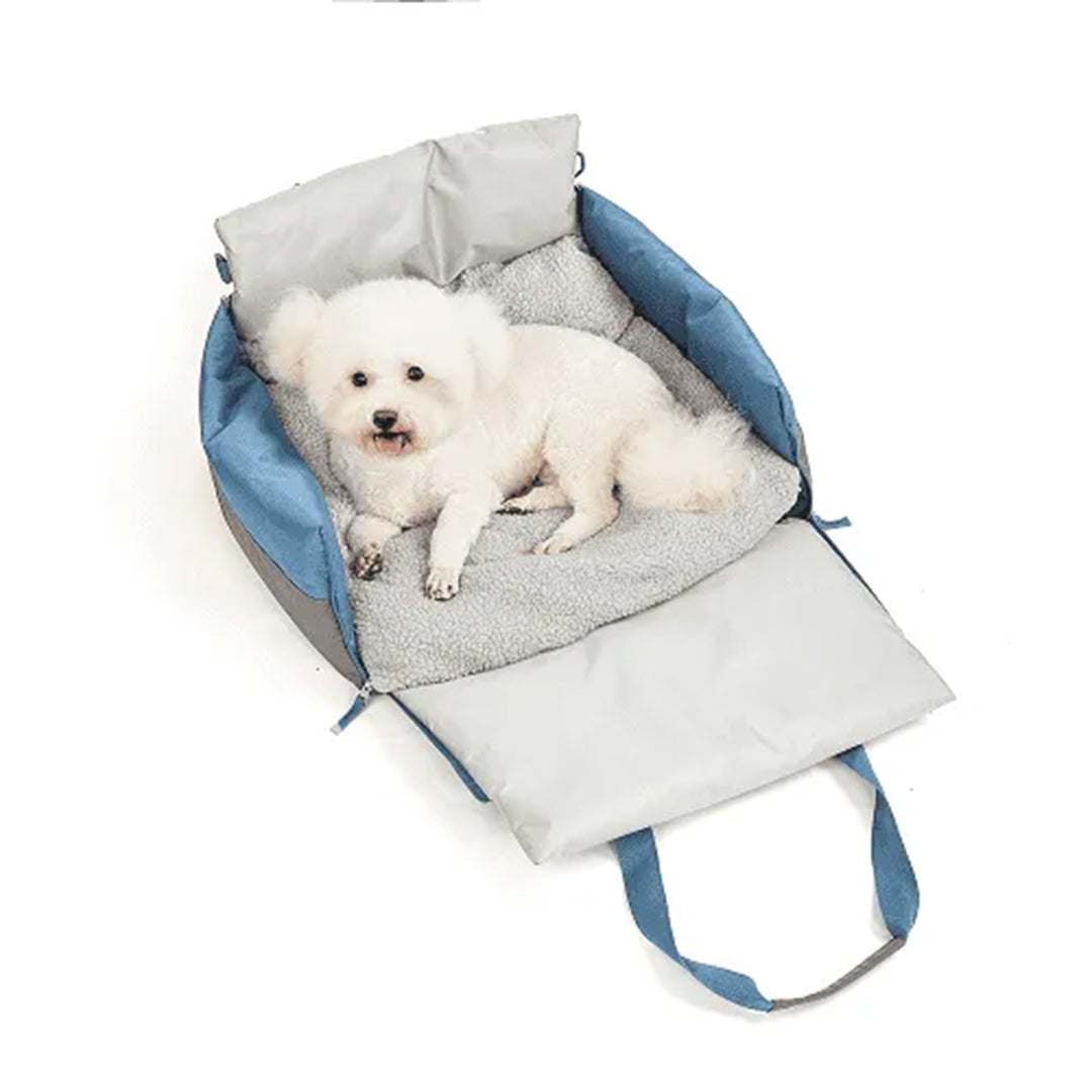 FOFOS Car Seat Pet Carrier & Bed - Grey/Blue