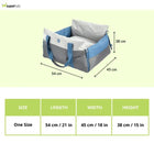 FOFOS Car Seat Pet Carrier & Bed - Grey/Blue - 54x45x38cm