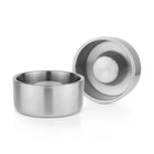 Pawpourri Slow Feed Double Wall Dog Bowl - Silver