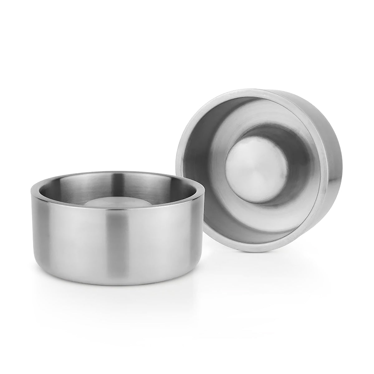 Pawpourri Slow Feed Double Wall Dog Bowl - Silver