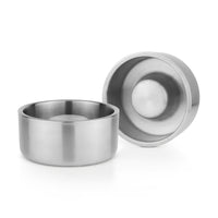 Pawpourri Slow Feed Double Wall Dog Bowl - Silver