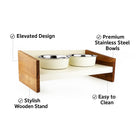 Pawpourri Magnetic Elevated Pet Diner - White