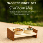 Pawpourri Magnetic Elevated Pet Diner - White