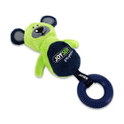 Zigly Joyser green and navy plush koala dog toy with rubber ring for puppies