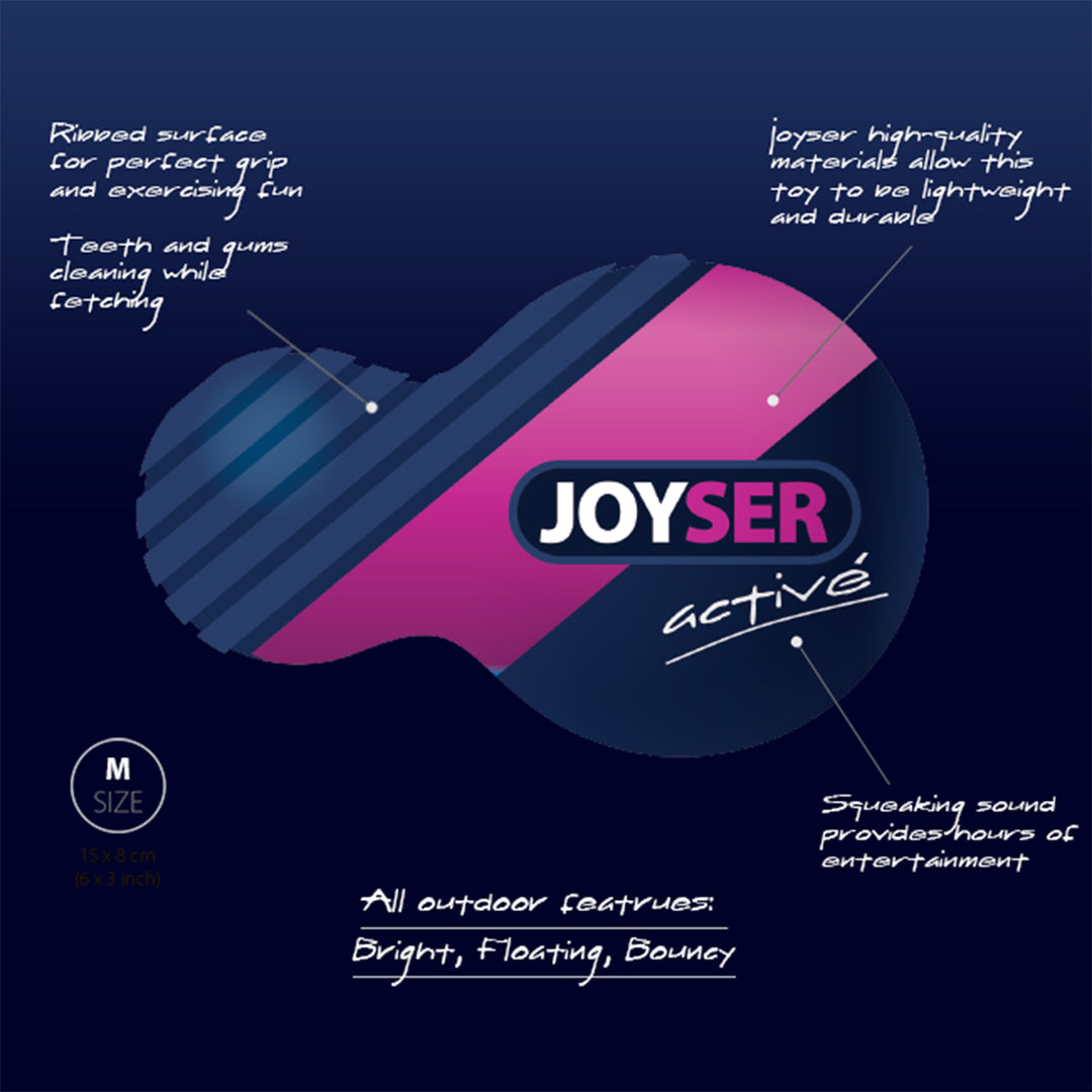 Joyser Active Tpu Duoball With Squeaker Dog Toy - G/B - M
