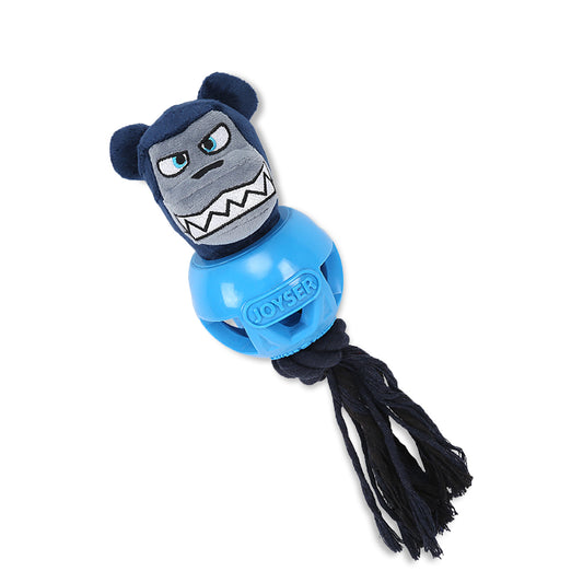 Joyser Cageball Rubber Ball With Bear Dark Dog Toy - Blue - M