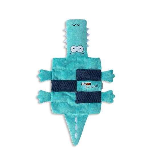 Joyser Puzzl Crocodile W/12 Squeakers Dog Toy - Green - L-Xl