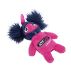 Zigly pink plush Joyser puppy pet toy with navy blue spiky ears and face cover