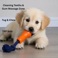 Joyser Ropper Dog Toy - Orange/Dark Blue - S-M