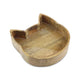 Pawpourri Cat Face Wooden Cat Bowl - Brown