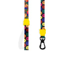 Zigly colorful floral patterned dog leash with yellow bear-shaped accents and black clip