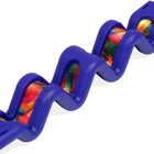 Zigly blue wavy plastic cord organizer with colorful woven strap inside