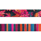 zigly colorful floral and striped woven fabric bands with vibrant pink, orange, blue, and green colors