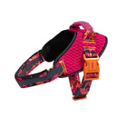 Zigly pink breathable dog harness with orange buckle and floral patterned straps