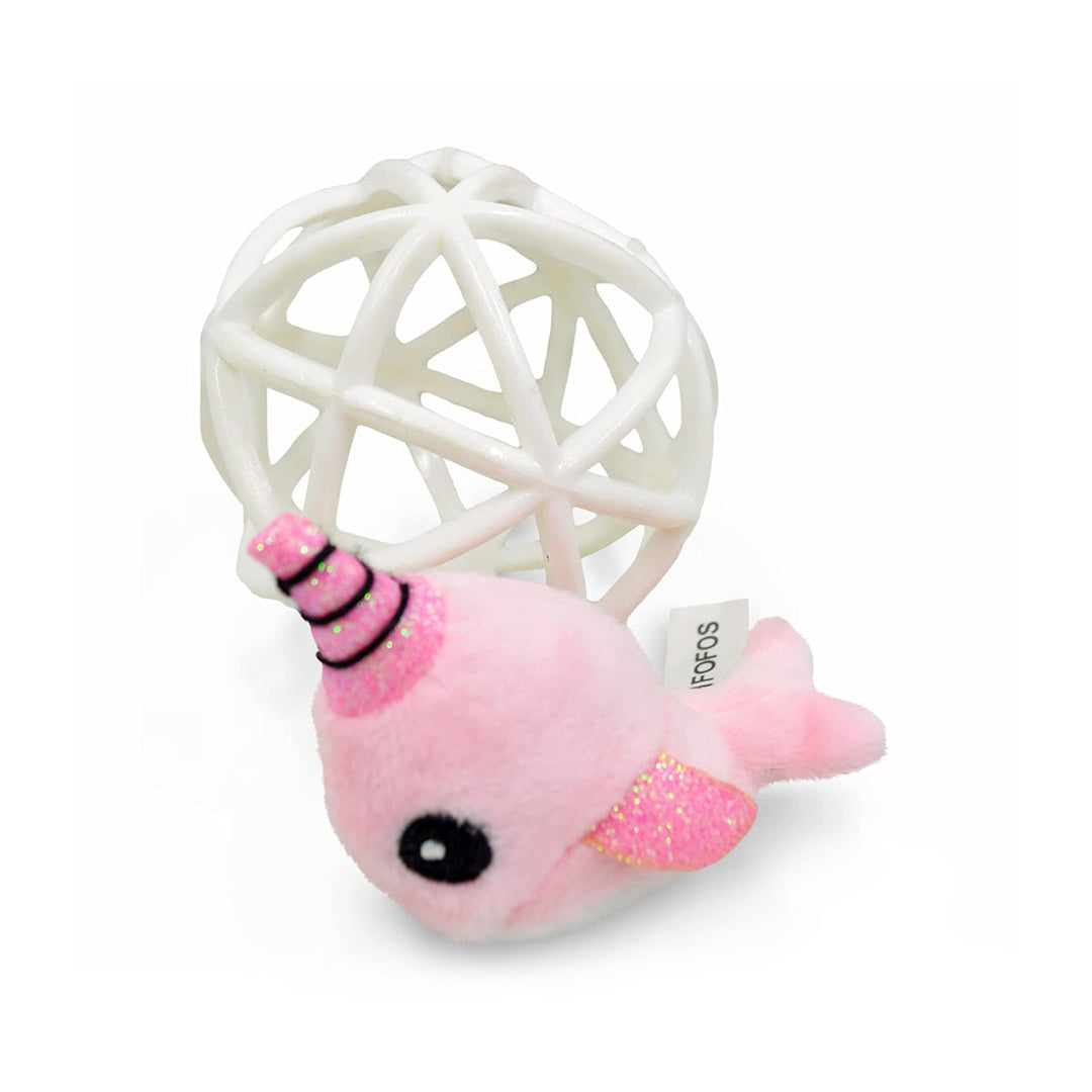 FOFOS Pink Unicorn In A Cage Catnip Cat Toy