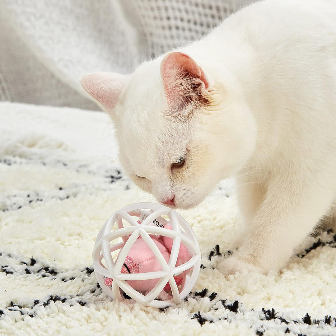 FOFOS Pink Unicorn In A Cage Catnip Cat Toy