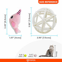 FOFOS Pink Unicorn In A Cage Catnip Cat Toy
