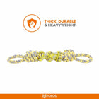 Zigly thick durable heavyweight yellow and gray knotted rope dog toy by Fofos