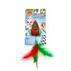 zigly FOFOS Holiday interactive cat toy with red and green feathers and rechargeable function
