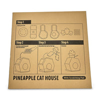 FOFOS Cardboard Cat House With Scratching Pad - Pineapple
