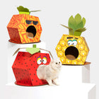 FOFOS Cardboard Cat House With Scratching Pad - Strawberry