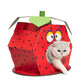 FOFOS Cardboard Cat House With Scratching Pad - Strawberry