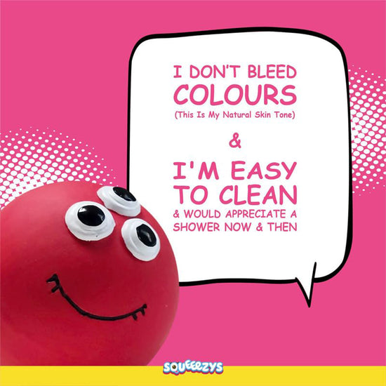 Squeeezys Latex Monster Ball Dog Toy - Red