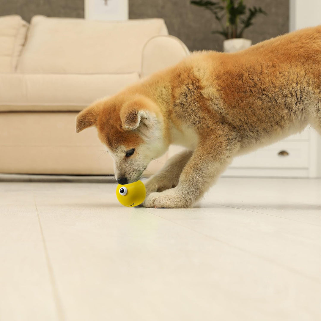 Squeeezys Latex Monster Ball Dog Toy - Yellow