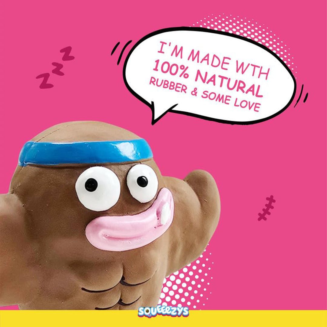 Squeeezys Latex Monster Brother Dog Toy Brown