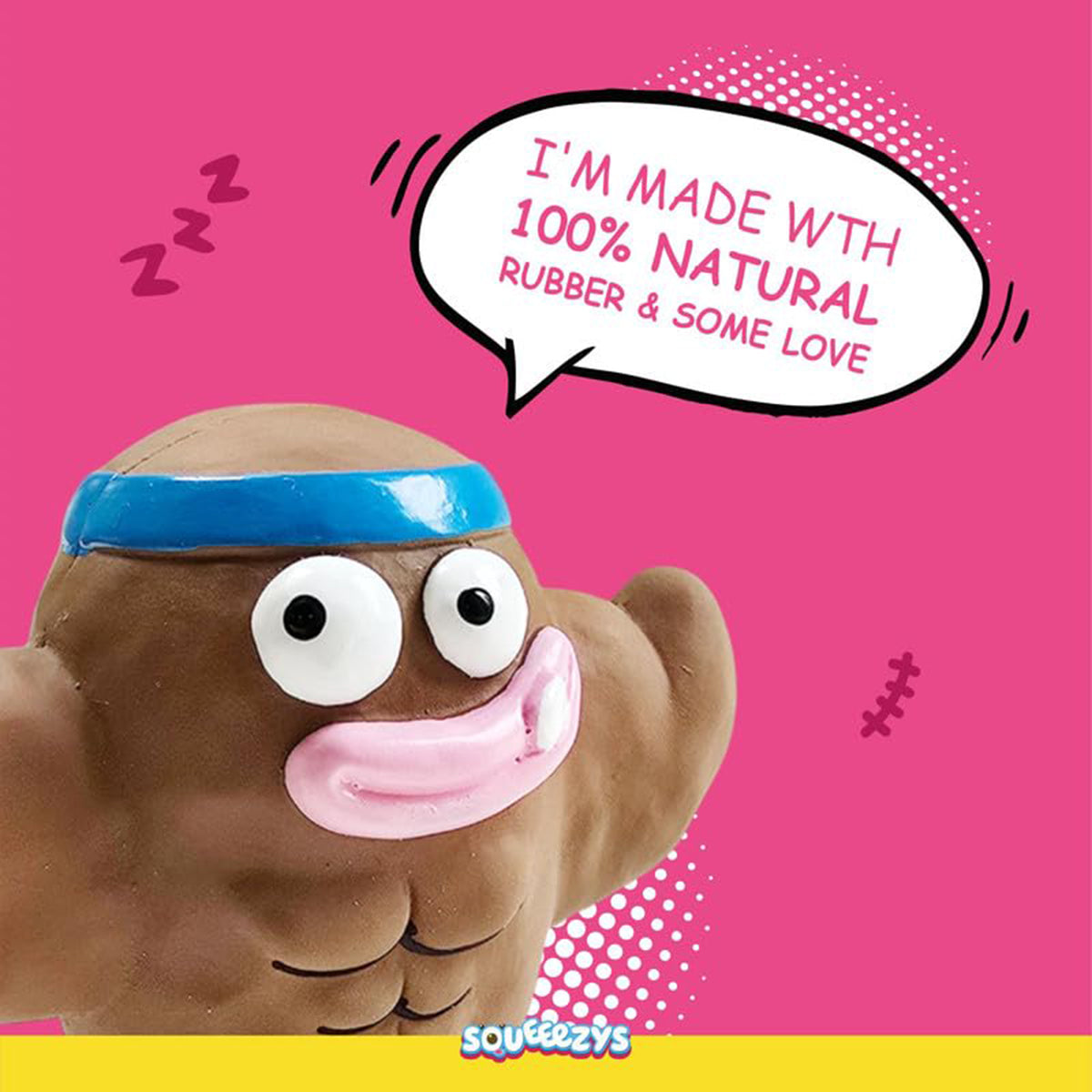 Squeeezys Latex Monster Brother Dog Toy Brown