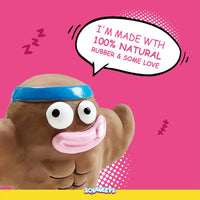 Squeeezys Latex Monster Brother Dog Toy Brown
