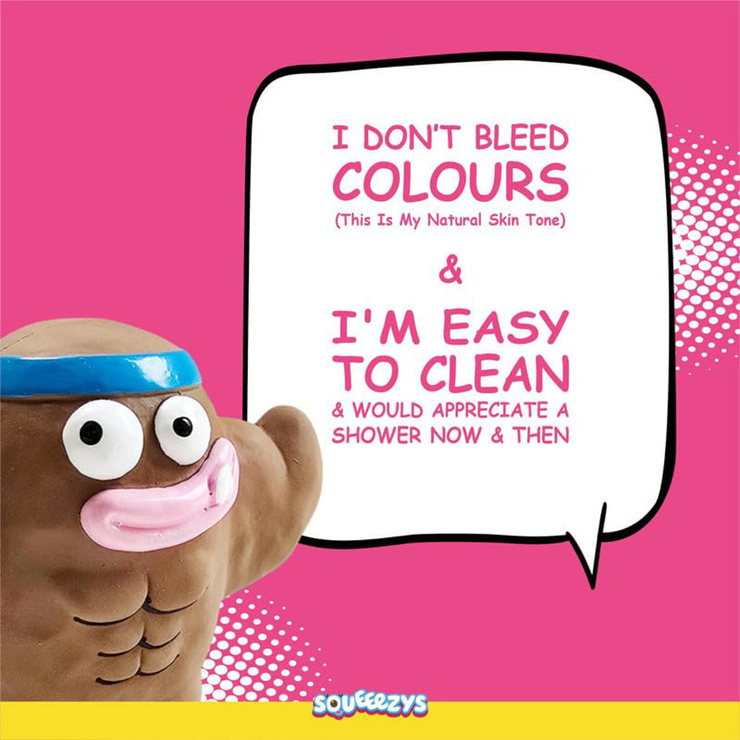 Squeeezys Latex Monster Brother Dog Toy Brown